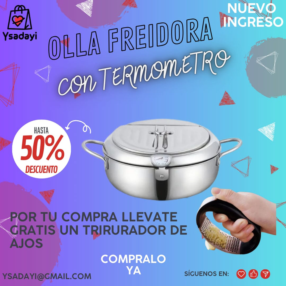 OLLA JAPONESA CON TERMÓMETRO PARA FRITURA 3.4 LITROS