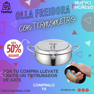 OLLA JAPONESA CON TERMÓMETRO PARA FRITURA 3.4 LITROS